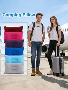 1pc Aesthetic Inflatable Travel Pillow With Adjustable Firmness Heavy-Duty Waterproof Design For Hikers Multicolored Inflatable Portable Camping Pillow To Hold Head Steady On Long Journeys Rest Essentials Sports And Outdoors Must Haves,Camping Pillow - Multicolor - View 11