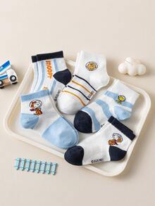 1/5/10 paires de chaussettes pour enfants authentiques Snoopy, motif rayé à pois colorés, motif minimaliste, schéma de couleurs dopamine, motif chiot, chaussettes courtes de sport décontractées, motif de dessin animé mignon unique Snoopy, chaussettes d'été pour garçons et filles, anti-odeur, absorbant la transpiration, chaussettes de sport polyvalentes décontractées, motif de dessin animé, tailles européennes et américaines, tissu de haute qualité - Multicolore - Voir 1