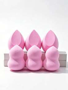 6/4/2pcs Soft Elastic Makeup Sponges, Mixed Makeup Sponges, Dry & Wet Use, Multi-Functional Makeup Tool, Suitable For Foundation, Concealer, Loose Powder, Etc., Convenient To Carry, Travel Essential. - Multicolor - View 5