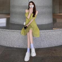 Women Short Dresses - Green - View 3