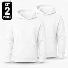 Set Of 2 Plain Kangaroo Jackets, Unisex, Comfortable Basic Winter Warmth - White - View 1
