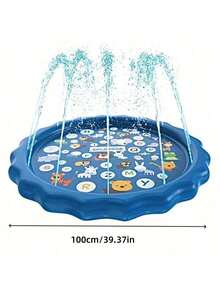 1pc Summer Pet Entertainment Cooling Spray Mat, Foldable Pet Outdoor Bathing & Water Play Mat, Essential Cooling Accessory For Dogs In Summer, Ideal Outdoor Toy For Cats, Dogs And Small Animals - Blue - View 14