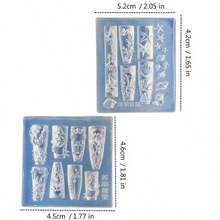 1pc Transparent Square Ocean Silicone Nail Art Mold, Seahorse Jellyfish Shell 3D Carved Template, Coral Starfish Wave Embossed Printing Mold, Summer Ice Transparent Gradient Long Pointed Wearable Nails, Korean Style Sea Salt Fresh Nail Shape, Ins Island Vacation Nail Art, Divided Layout Seahorse Shell Starfish Multiple Ocean Patterns, Lightweight And Flat Easy To Store, Suitable For Nail Art DIY Enthusiasts, Can Be Used As Holiday Gift - Multicolor - View 7