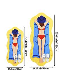 1件現代簡約風夏季海灘度假印花長條地毯，適用於浴室、走廊、臥室、客廳、床邊，可機洗、易清潔的玄關墊，防滑底臥室裝飾地毯 - 彩色 - 查看 2