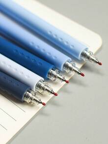 5pcs Moon & Star Pattern Retractable Gel Pens, Minimalist Multi-Functional Gel Ballpoint Pen Set, Suitable For Drawing, Writing, Back To School - Multicolor - View 4