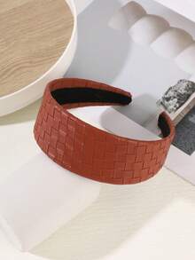 1 pieza Diadema de textura tejida vintage, banda ancha multicolor, accesorio para el cabello versátil para uso francés/diario/desplazamiento - Multicolor - Ver 16