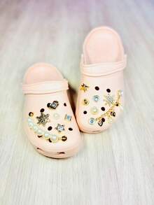 Low Croco Clog Sandal, 100% EVA, With Pendant - Soft And Comfortable. - Nude - View 1