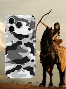 GIIPPA 1個黑白灰迷彩圖案設計，Phone 17 Pro Max 手機殼，相容於 Phone 16 Pro Max、15 Pro Max、14 Pro Max，韓式高端時尚趣味手機殼，相容於 11/12/13/14/15/16 Pro Max Plus，優雅設計適合男女，聖誕節、情人節、復活節、婚禮季和生日送給女友的完美禮物！ - 彩色 - 查看 7