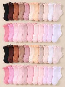 10/20 pares de calcetines de bebé de media pantorrilla en colores caramelo con volantes y alta elasticidad, calcetines para niñas pequeñas para caminar y correr en la escuela, calcetines suaves, transpirables, elásticos y que no aprietan para uso diario, de 0 a 36 meses, para todas las estaciones y para la vuelta al cole, calcetines para bebés, calcetines para niñas, calcetines para niños pequeños, calcetines de media pantorrilla, calcetines con volantes, regalo para la vuelta al cole, regalo para recién nacidos, imprescindible para revelar el del bebé. - Multicolor - Ver 4