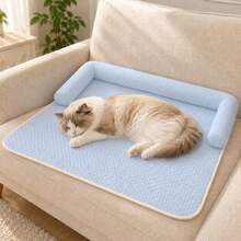 2026 New Summer Breathable Cooling Pet Bed, Comfortable With Raised Edges, Orthopedic Cooling Dog Bed, Soft Washable Dog Mattress, Non-Slip Washable Cooling Pet Mat, All Seasons Use, Suitable For Small, Medium, Large Dogs And Cats - Baby Blue - View 8