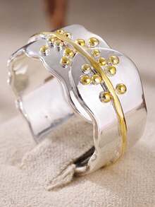 Women's Fashion Wide Ring, Vintage Design, Minimalist Niche Elegant Ring - Two-color - View 6