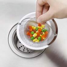 1Pc Stainless Steel Sink Filter With Handle Rust Proof Mesh Strainer For Kitchen Bathroom Drain Basket Vegetable Fruit Draining - A - View 1