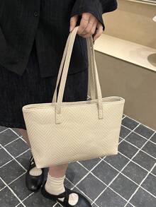 New Lightweight Luxury High-End Pattern Versatile Women's Shoulder Tote Bag - Khaki - View 4