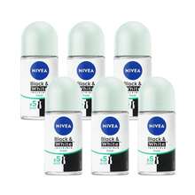 Nivea Black & White Invisible Fresh Roll-On Deodorant - 1.69 Fl Oz - Pack Of 6 - Multi Scents - View 1