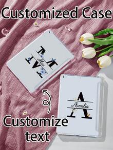 Customized Tablet Protective Case, Text Customized Protective Case, 26 Letter Style Compatible With Ipad Mini 4/5/6/7, Air 8 (2026 Model), Single Shell (Without Front Cover), Suitable For Galaxy Tab A9 8.7 Inch, Tab A7 Lite 8.7 Inch, DIY Tablet Protective Case, Creative DIY Shell, Customized Gifts For Children, Family, Pets, Birthday, Anniversary, New Year, Back To School, Etc. - Multicolor - View 2