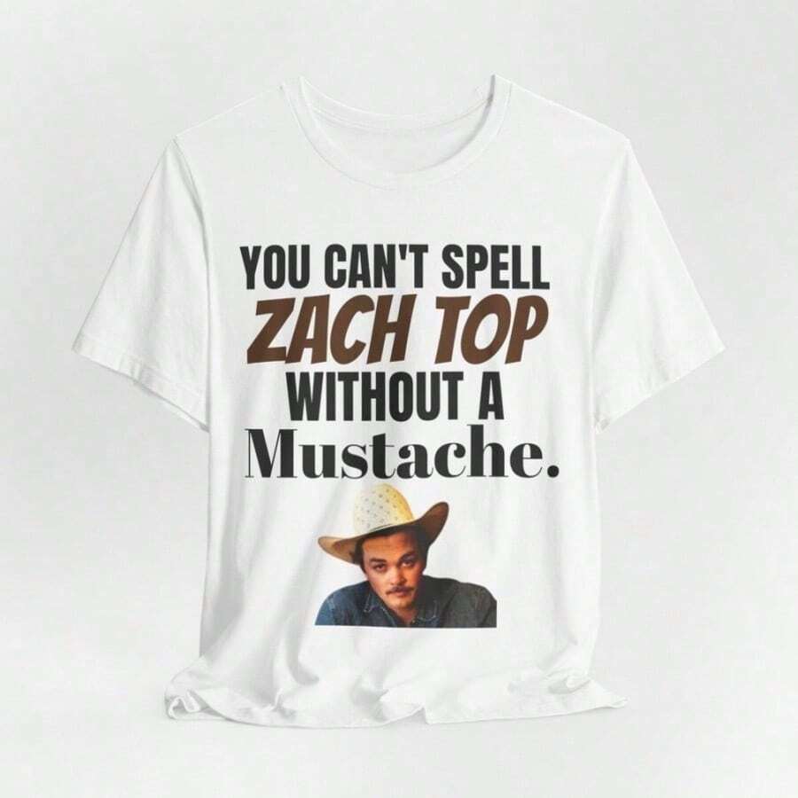 County Music Star Zach Top Funny Humor T-Shirt, Retro Loose-Fit T-Shirt - White 5 - View 1