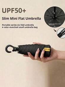 Payung Lipat Kecil, Payung Mini Saku Tahan Air Portabel untuk Perjalanan, Pelindung Matahari Wanita 2-in-1 Mini 6 Lipat Ultra Ringan Portabel, Payung Portabel Kompak untuk Perlindungan Matahari dan Hujan, Aksesori Perjalanan/Musim Panas untuk Perlindungan Matahari dan Hujan - MultiWarna - View 17