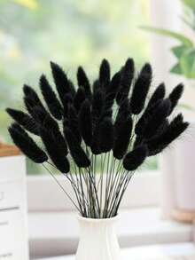 Decoración de hierba de junco artificial, decoración de hierba de pampa de 17 pulgadas, hierba de junco alta a granel, plantas artificiales de cola de conejo, decoración de boda bohemia - Negro - Ver 14