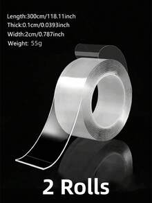 3 Meters Transparent Double-Sided Tape (3 Meters Long), Transparent Non-Fading Nano Bubble Glue, Strong Adhesive Double-Sided Tape - Transparent - View 12