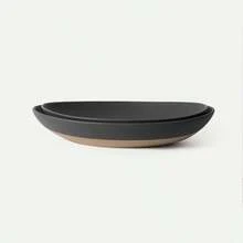 MORA Mega And Serving Dishes Set Of 2, 16 Inch And 14 Inch Ceramic Pottery Oval Platters - Microwave, Oven And Dishwasher  - Liquorice - 查看 1