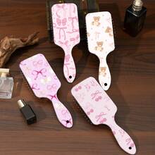1pc2026 New Bow Bear Air Cushion Comb, Printed Air Cushion Comb To Massage Scalp Shunfa Hairdressing Airbag Comb, Cartoon Cute Air Cushion Comb To Massage Scalp, Anti-Static Hairdressing Comb, Easy To Carry, Comfortable To Hold, Hair Style Comb Without Damaging Hair, And Comfortable To Massage. - Multicolor - View 11