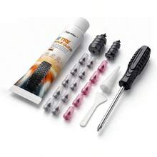 Tire Repair Glue Kit 50ml+ 15pcs 2-Size Rubber Nail Plug, Fast Drying Waterproof Black Rubber Cement, Heavy Duty Emergency Tire Repair Car Motorcycle SUV Truck ATV Tractor - 50mlx1 + 15 Nails - View 1