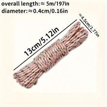 2pcs Drill Multifunctional Colorful Home Clothes Drying Rope Nylon Braided Outdoor Quilt Line Garden Storage Heavy Duty Clothesline Camping Backyard Laundry Organizer - Multicolor - View 6