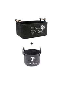 2pcs/3pcs Pet Storage Basket, Universal For Cats And Dogs, Pet Toy Organizer Box, Dog Toy Storage Box With Handle, Foldable Pet Supplies Storage Basket/Storage Box, Pet Supplies Storage Box - Multicolor - View 17