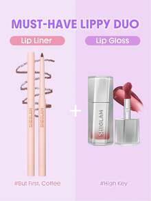 SHEGLAM [2 Pcs] So Glassy 唇線筆&唇蜜組合 品牌美妝化妝品 適合女士與女孩 - 但首先,咖啡+高調 - 查看 2