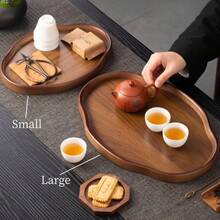 2025 New Elegant Dark Brown Durable Tray--Suitable For Tea, Breakfast, Desserts--Ideal For Home, Restaurant, Hotel, Japanese Formal Banquets--Heavy-Duty Structure, Breakfast Presentation, Natural Wood Grain, High-Quality Wooden Platter, Perfect For Entertaining Guests And As A Gift For Santa Claus - 11.42*8.27*0.91 Inches - View 6