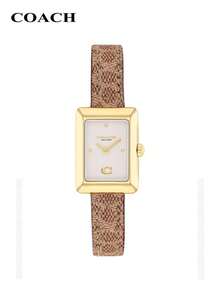 Coach Jam Tangan Wanita Quartz MARA dengan Dial Persegi Geometris, Tahan Air, Mesin Quartz, Terinspirasi Gaya Klasik dengan Presisi Modern - Coklat - View 1