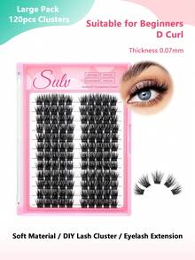 Sulv 120片 12排 DIY 睫毛簇 12mm,14mm,16mm,18mm,20mm 可選 DIY 睫毛接長假睫毛 個別簇睫毛 適合初學者在家使用 - 查看 1