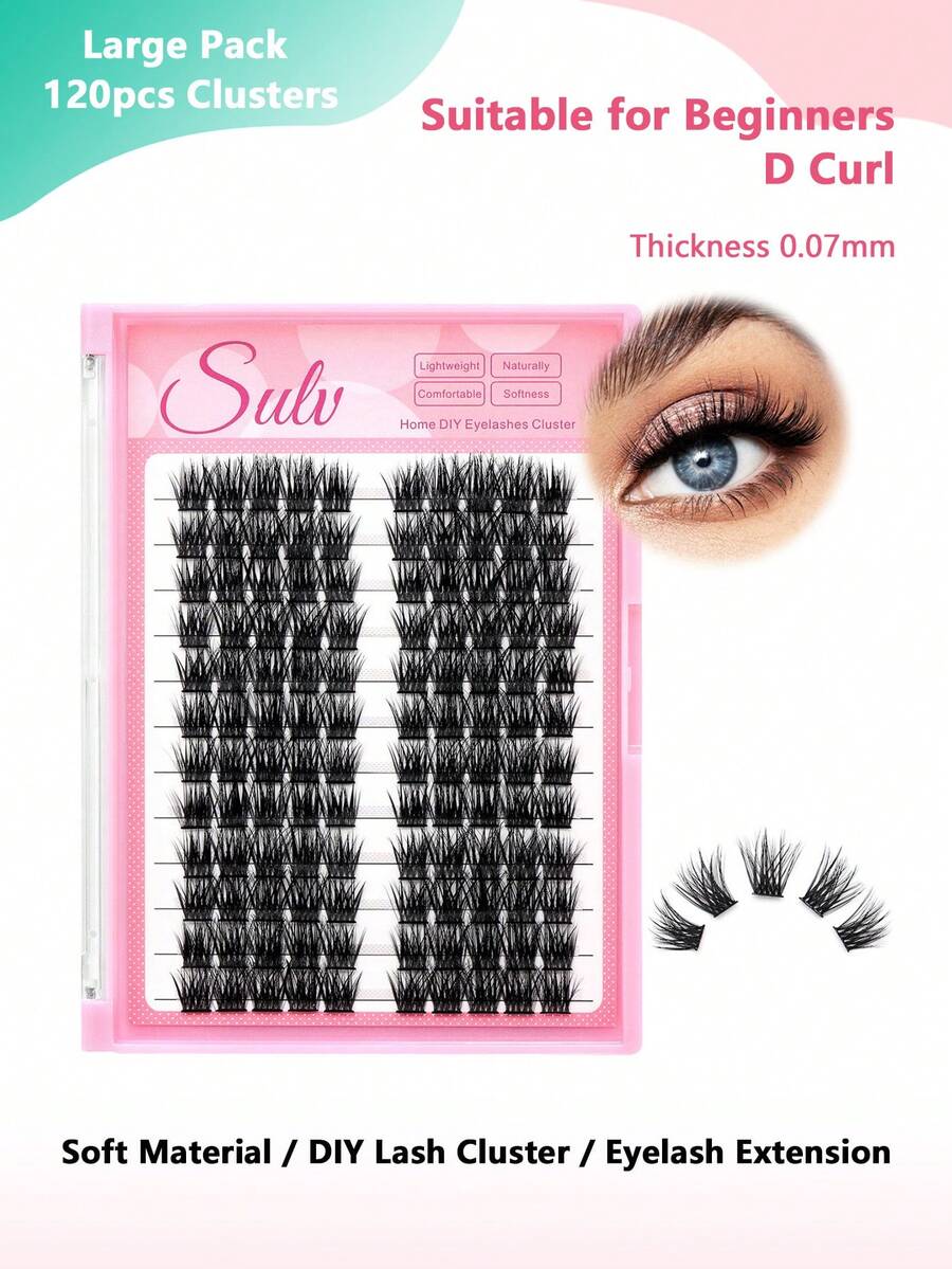 Sulv 120片 12排 DIY 睫毛簇 12mm,14mm,16mm,18mm,20mm 可選 DIY 睫毛接長假睫毛 個別簇睫毛 適合初學者在家使用 - 查看 1
