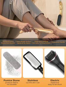 Nano Glass Foot File With Non-Slip Ergonomic Handle, Professional Foot Care Tool, Durable Foot Brush, Dead Skin Remover, Hygienic Pedicure Tool, Long-Lasting Foot Polisher For Soft And Smooth Feet - Multicolor - View 6
