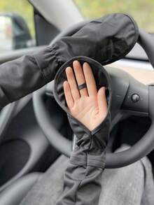 1 par de mangas de protección solar Anti UV, finas y transpirables, de seda de hielo, de talla grande, para conducir y hacer ciclismo, adecuadas para ciclismo y montar motocicleta - Negro - Ver 9