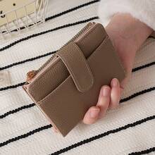 Korean Style Zipper Wallet With Multiple Card Slots, Envelope Wallet, Women's Minimalist Bi-Fold Wallet - Multicolor - View 12
