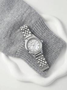 1pc Women's Exquisite Small Elegant Versatile Quartz Watch Suitable For Daily Wear - Silver - View 3