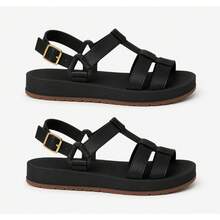 KIT 2 Pares Sandália Papete Plataforma Feminina Adulta Confort Lançamento - Preto - Preto - Visão 2