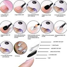 Holographic Mirror Effect Nail Glitter - 6 Color Set Y2K Powder, DIY Nail Art Design Decoration Supplies - 彩色 - 查看 4