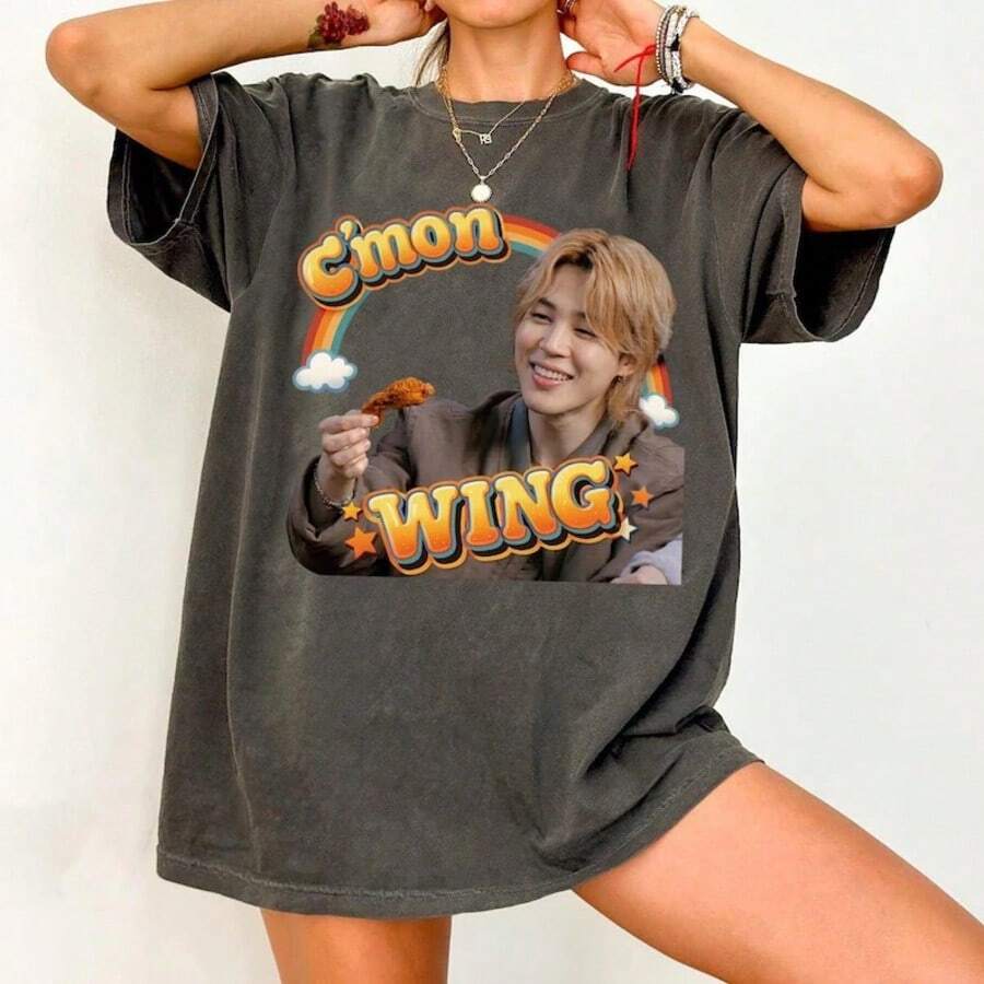 World Tour 2026 Shirt, Come On Wing Jimin Shirt,  2.0 Arirang T-Shirt, Jimin Sweatshirt, Vintage Jimin Cult Army Fan Graphic Tee Black T-Shirt, T-Shirt,Crop Top,Vintage Ropa De Mujer,Tops Camisa,Top For Woman,Summer Tops For Women,Y2k,World Cup T-Shirt,Casual Motif Women Clothes,Vintage Tops,Teacher's Day T-Shirt,Summer Outfits For Women,Vacation Outfits Women,Beach Outfits For Woman,Fourth Of July Outfits Women, - 黑色 - 查看 1
