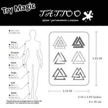 Viking Men's Temporary Tattoo Stickers - Realistic Nordic Triangle Symbol Waterproof Body Art, Lasts 1-2 Weeks, Easy To Apply And Remove - Beginner Friendly, Rugged Geometric Pattern For Holiday Parties, Party Accessories, Viking Stickers - 萬聖節 - 查看 4