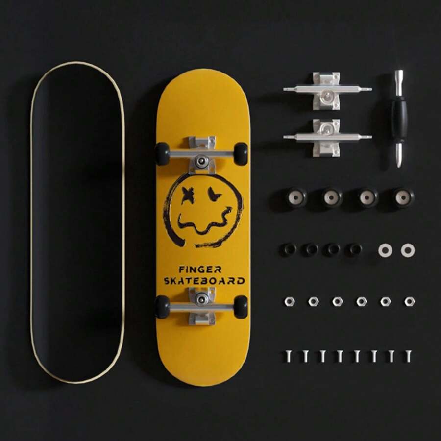 Professional Mini Wooden Skateboard Fingerboard Set Finger Scooter Finger Skate Board Maple WoodTabletop Toys For Boys - B - View 1