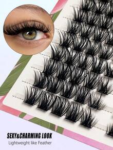 Asiteo 140 Pcs D-Curl Individual Lashes. DIY Eyelash Extension Tutorial,Perfect For Cat Eye Makeup. Soft & Long-Lasting,Fluffy & Lightweight Natural Look,Suitable For Self-Application At Home, Daily Wear, Parties And Back To School - D - View 3