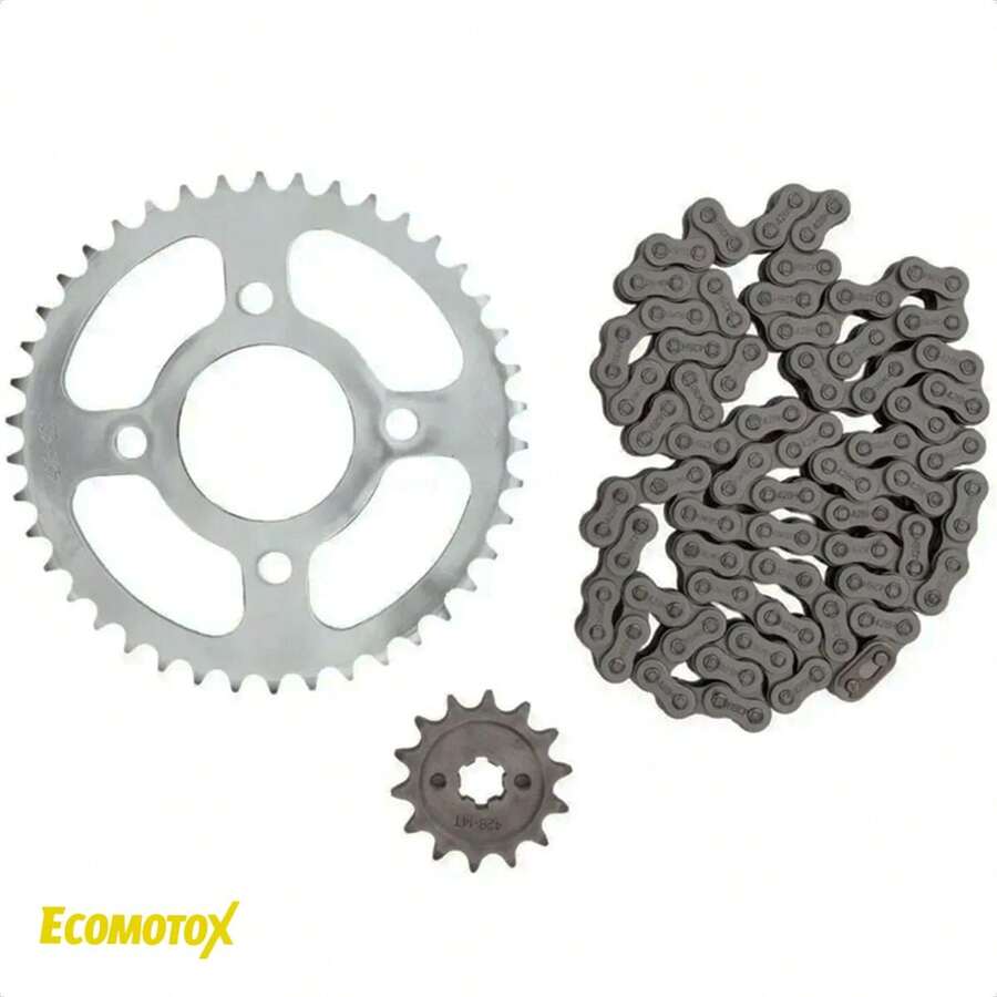 Kimtec 428H 14T/42T Sprocket And Chain Kit Compatible With Boxer 150 – Precise Transmission And Enhanced Performance - Grey - View 1