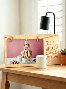Customized Creative Wooden Photo Frame With Hemp Rope Clip For Baby Ultrasound Photos And Daily Life Photos, Serving As A Decorative Wooden Frame For Display - Multicolor - View 3