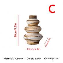 Modern Minimalist Brown Handmade Ceramic Vase, Home Decor Accessory, Creative Gift For Living Room, Study, Desk, Birthday, Graduation, Housewarming - Brown - View 10