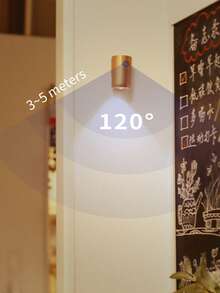 1件裝壁掛式黏貼燈，可充電電池，3種色溫可選，感應式無線LED燈，適用於開齋節、臥室、牆面、廚房、浴室、床頭、走廊 - 均碼 - 查看 7