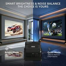 Proyector inteligente Android AOC con WiFi de doble banda 2.4G/5G, proyector mini nativo 720P, compatible con decodificación 4K, corrección trapezoidal de 4 puntos, proyector de cine en casa portátil para películas, juegos, camping al aire libre - Negro - Ver 5
