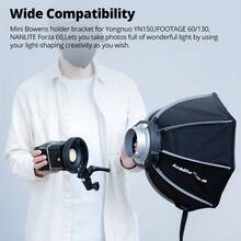Ambitful MB01 MB02 Bowens Mount Adapter Ring & Speedlite Bracket For Yongnuo YN150 Go Dox Speedlight - View 5