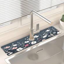 1 pieza Protector de salpicaduras de grifo con forma de flor de goma, alfombrilla anti-salpicaduras para grifo de baño, protector de barro, almohadilla de grifo a prueba de humedad y antideslizante, accesorio para encimera de cocina. Protege tu encimera de cocina. - Multicolor - Ver 14